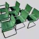 set of 6 chairs & 2 armchairs by Mart Stam for Matteo Grassi - green leather