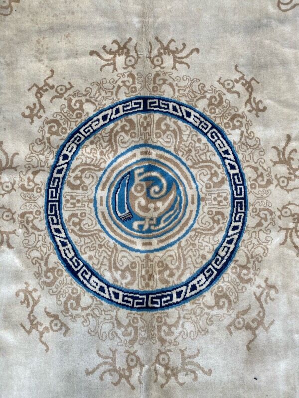 Tapis ancien chinois art déco 244x308 cm