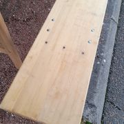 Table and folding benches of bistro guinguette -2m20