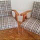 Pair of solid oak armchairs, 1950s.