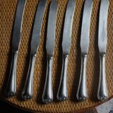 Lot 6 old knives silver metal decorations