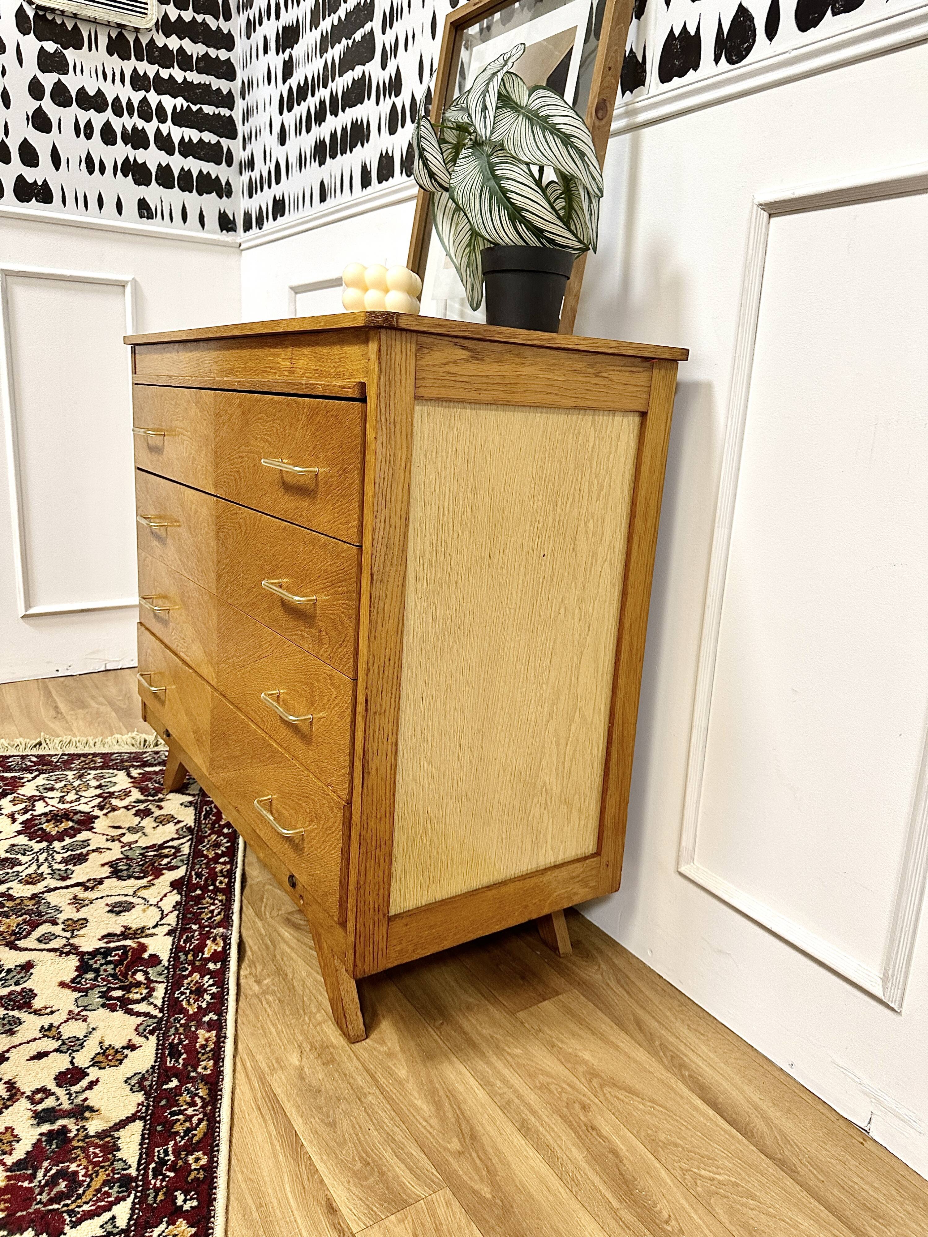 Vintage chest of drawers compass feet