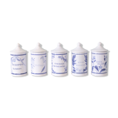 5 pots ceramic pharmacy ceramic earthenware of Longchamp
