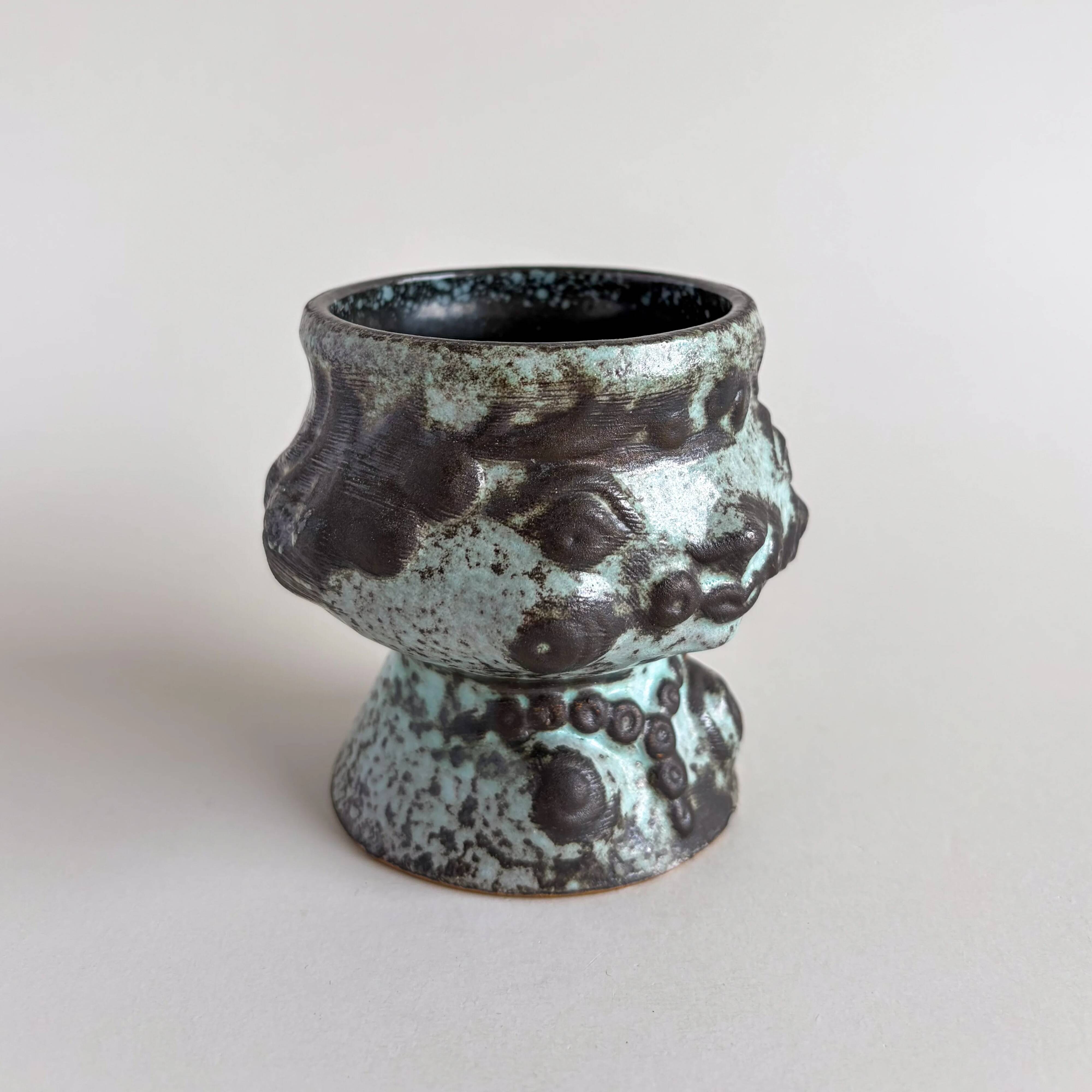 Vintage head cache-pot Strehla ceramics