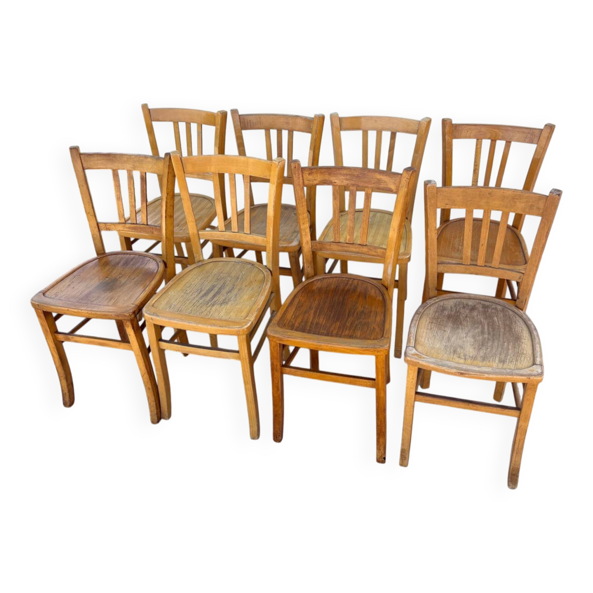 Set of 8 vintage bistro chairs