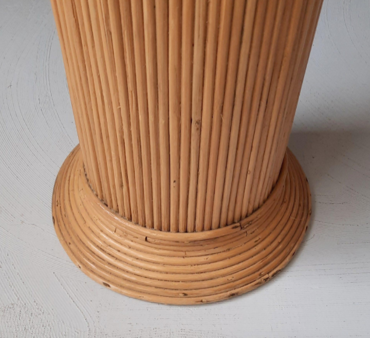 Rattan column stall foot pencil reed 1970s