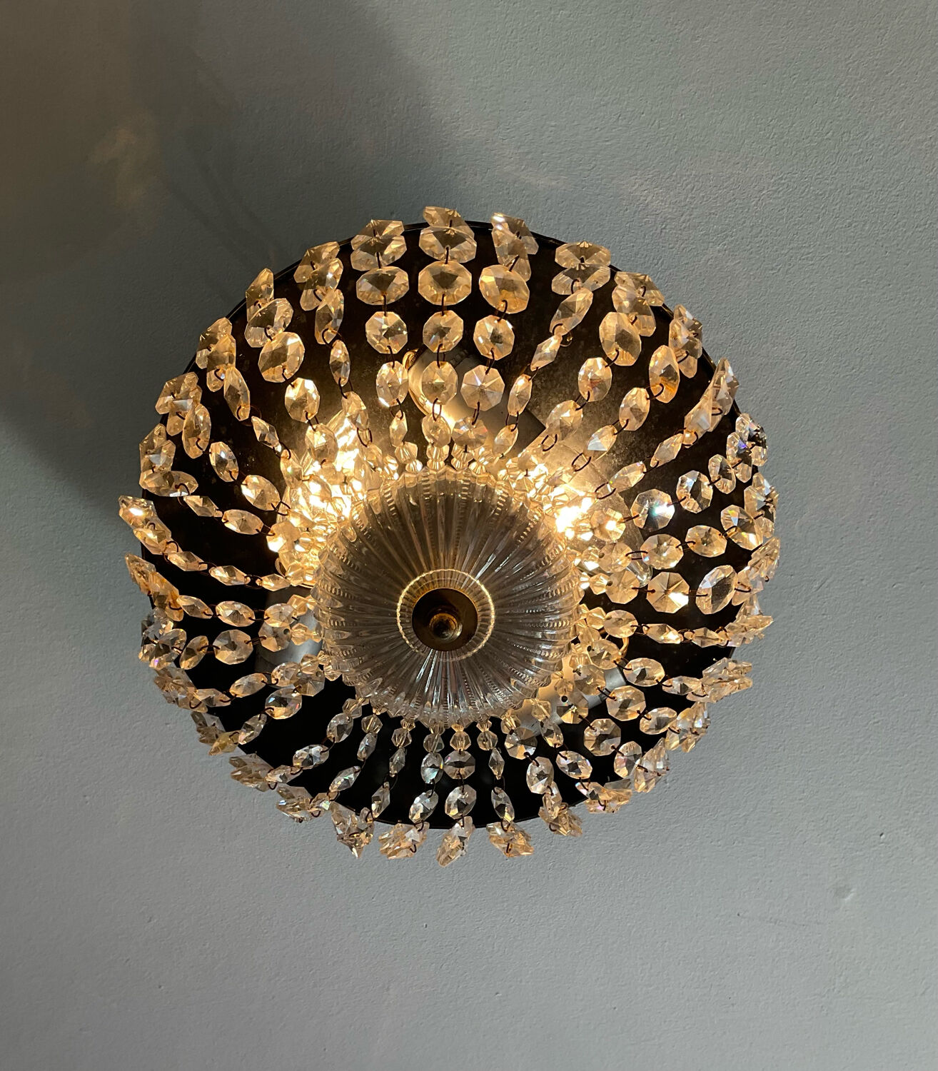 Ceiling lamp with tassels of the 70s