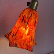 Vintage 1900 Clichy glass paste lamp, brass workshop desk - 60 cm