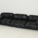 Camaleonda Sofa in Black Leather by Mario Bellini for C&B Italia 1960s