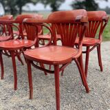 8 mahogany bistro chairs, 50s/60s