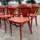 8 chaises bistrot acajou, années 50/60