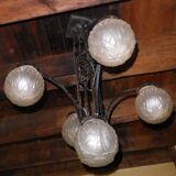 art deco globe chandelier