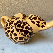 Teapot elephant glazed ceramic collector Giraffe 70s-80s