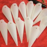 Set of 4 vintage black white plexiglass cornets wall lights 1950/60