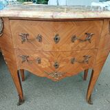 Louis XV chest of drawers 2 drawers and marble
