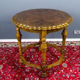 French round side table in burr walnut, 1920s