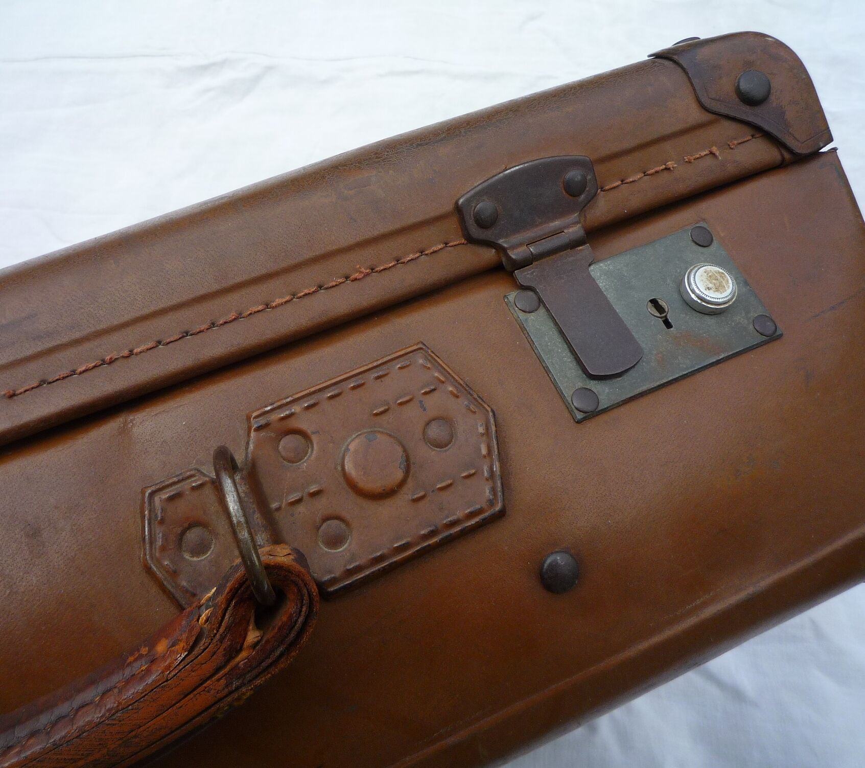 Suitcase old vintage leather