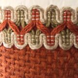 Table lamp wood and jute with pompoms