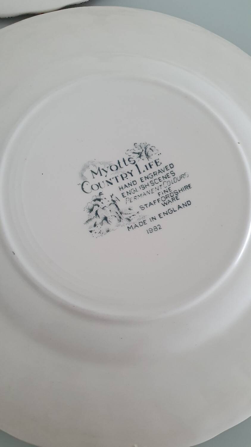 Set of 6 Myotts "Country Life" dessert plates