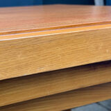 Vintage coffee table in solid elm from the 1970s.