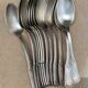 Set of 12 silver-plated metal soup spoons