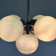 Pair of space age chrome & milk glass Sputniks - Czechoslovakia / 1970s