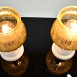Ensemble de deux lampes de table du milieu du siècle Tchécoslovaquie années 1970