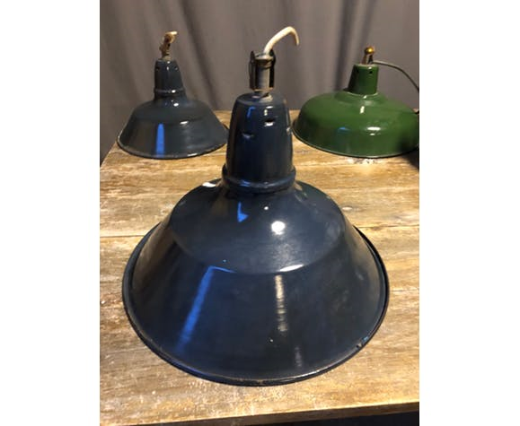 Blue workshop hanging lamp