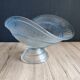 Coupe en verre moulé pressé Art Déco bleu glacé