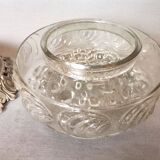 Glass flush mount ceiling lamp with crown