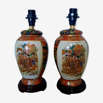Pair of earthenware living room lamps