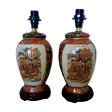 Pair of earthenware living room lamps