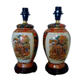 Pair of earthenware living room lamps