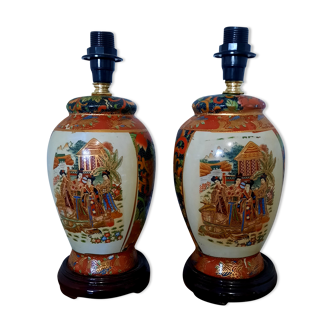 Pair of earthenware living room lamps