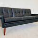 Vintage Danish retro Svend Skipper 3 person sofa in black leather 1960s