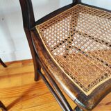 Pair of old Napoleon III chairs, new canework