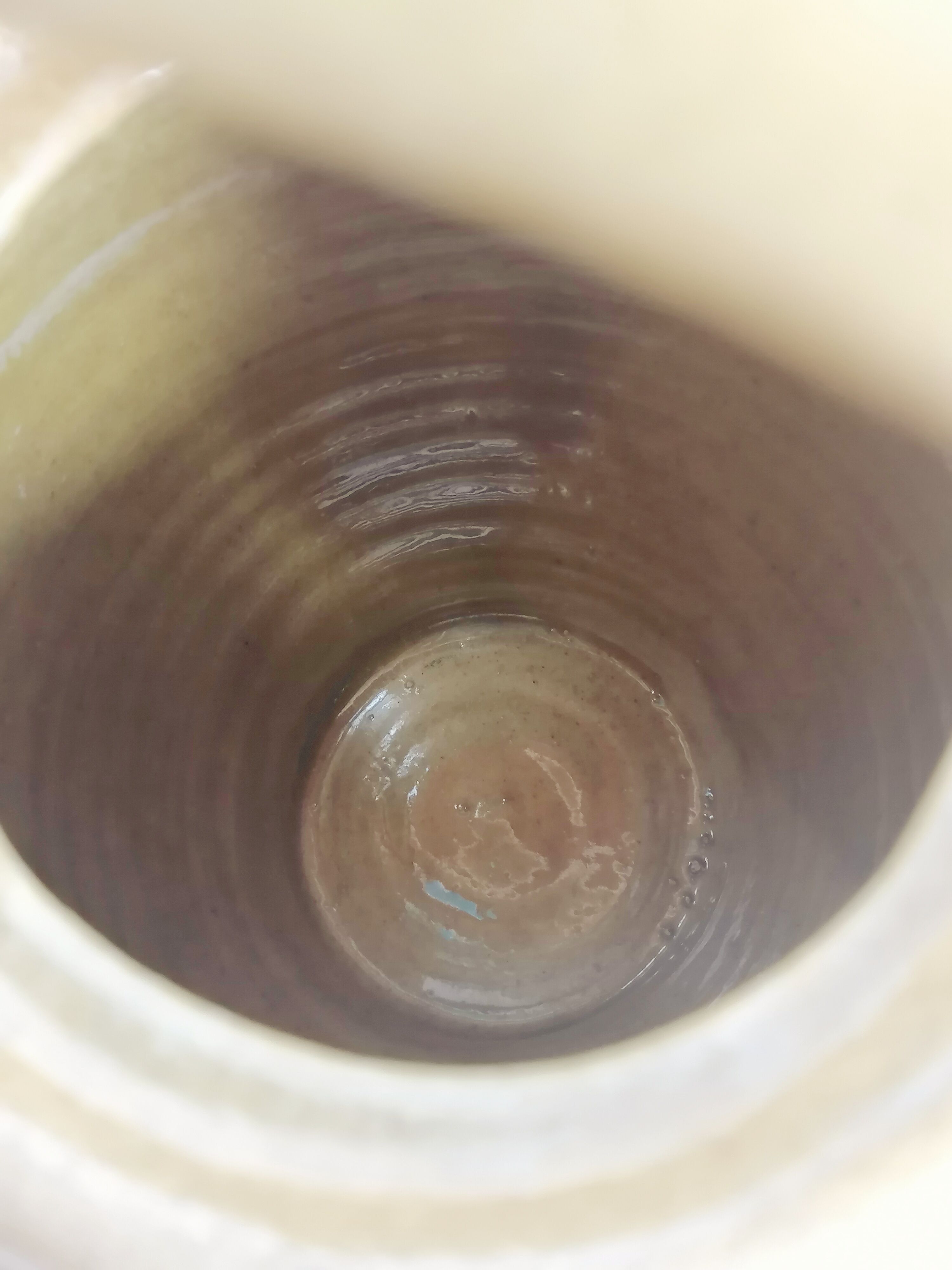 Yellow enamelled gargulette jug