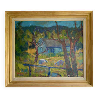Large Vintage Painting Landscape signed by Svan Grandin (1906- 1982)