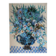 Blue flowers in celebration, oil on canvas signed Jacques Rouquier.