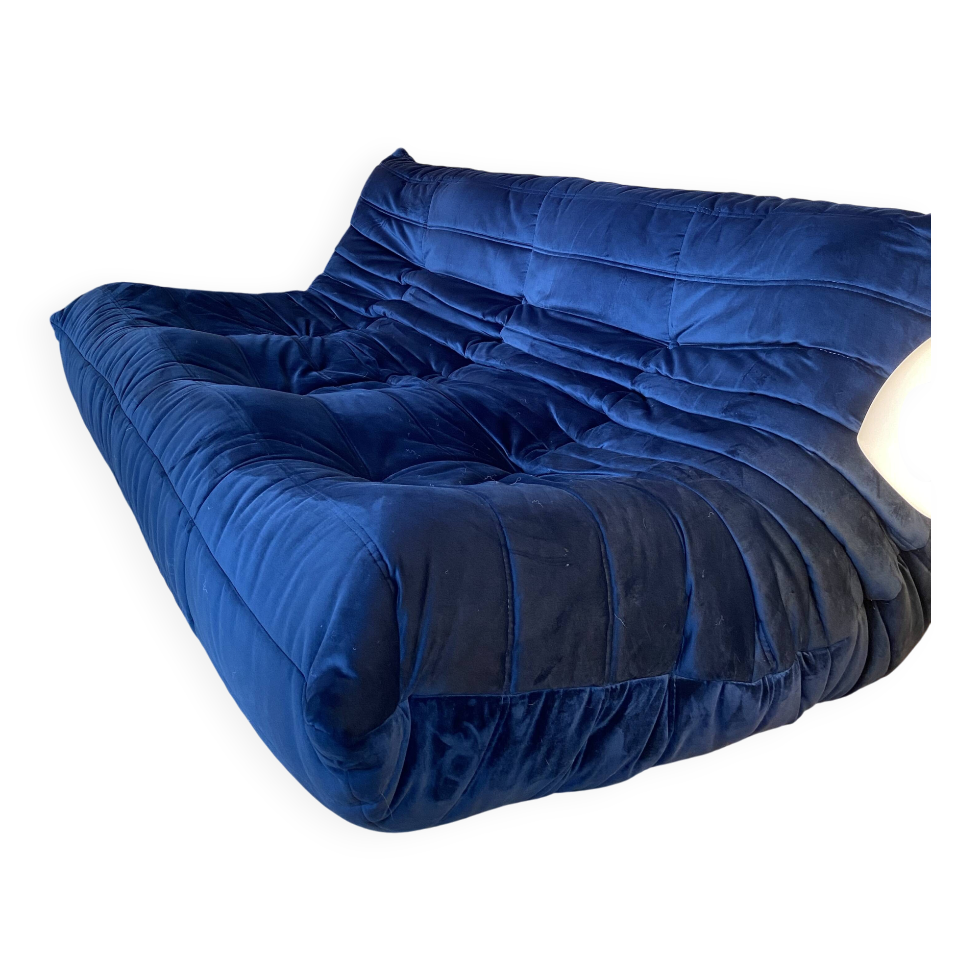 Togo 3-seater sofa in midnight blue velvet