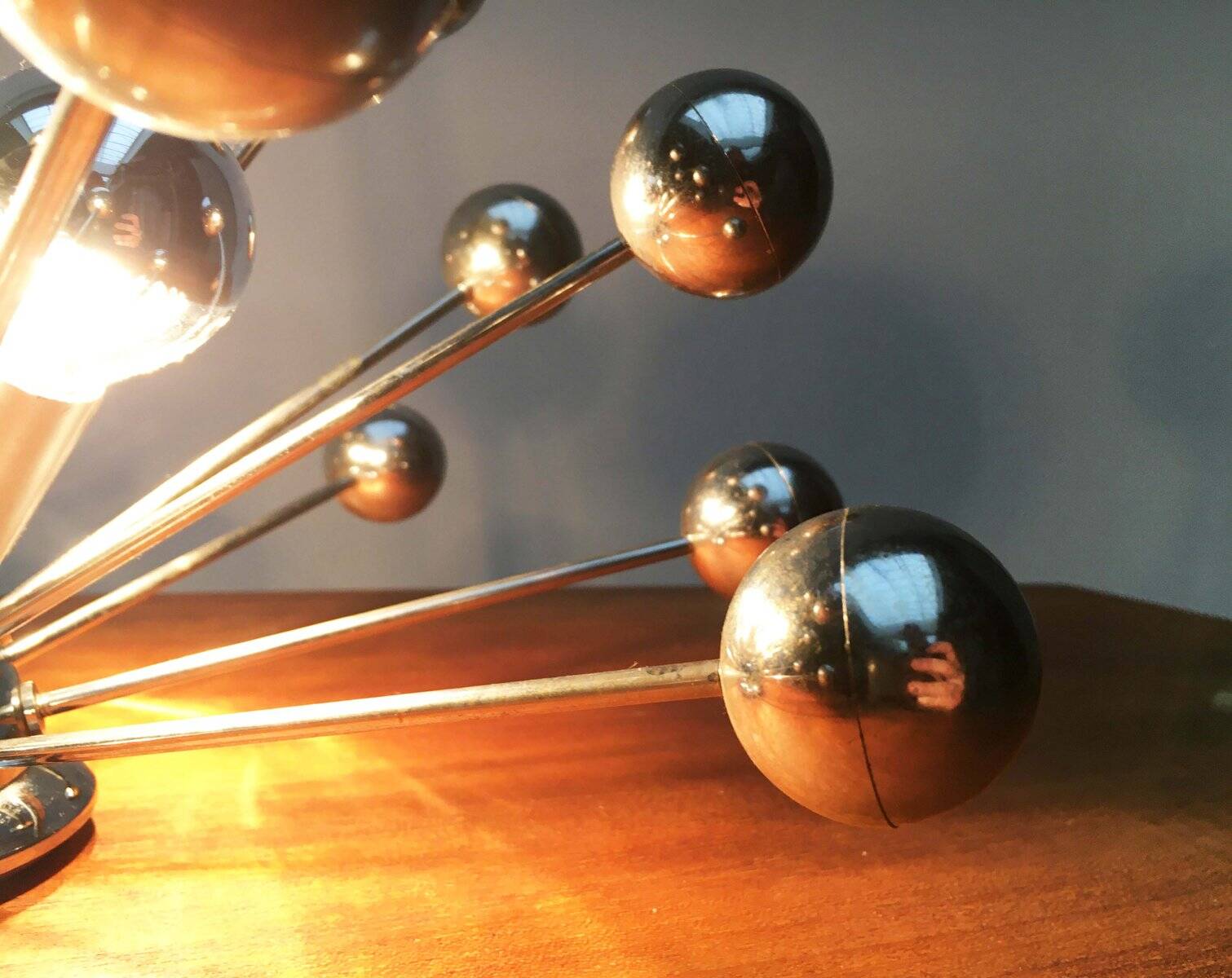 German atomic table lamp from the mid-century space age by Cosack.