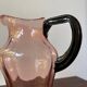 Pichet Art déco en verre rose et noir, années 20-30