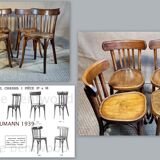 4 Baumann bistro chairs 30s curved wood