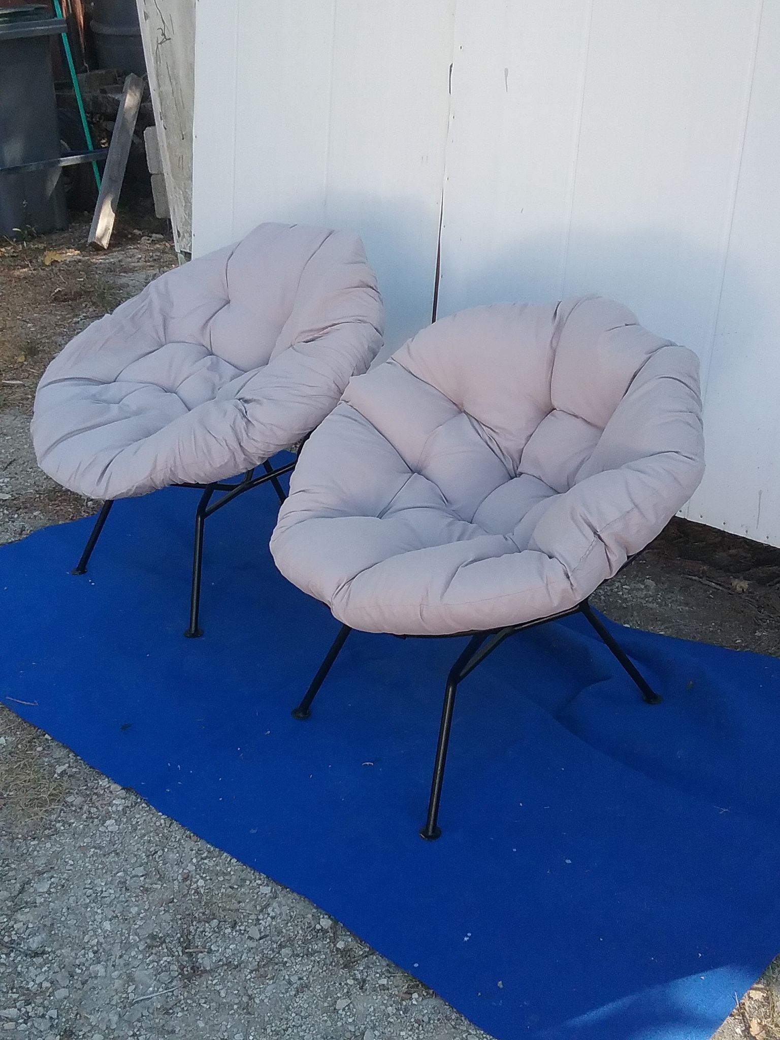 Pair of vintage basket armchairs