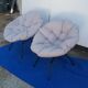 Paire de fauteuils vintage corbeille