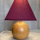 Lampe boule vintage en bois