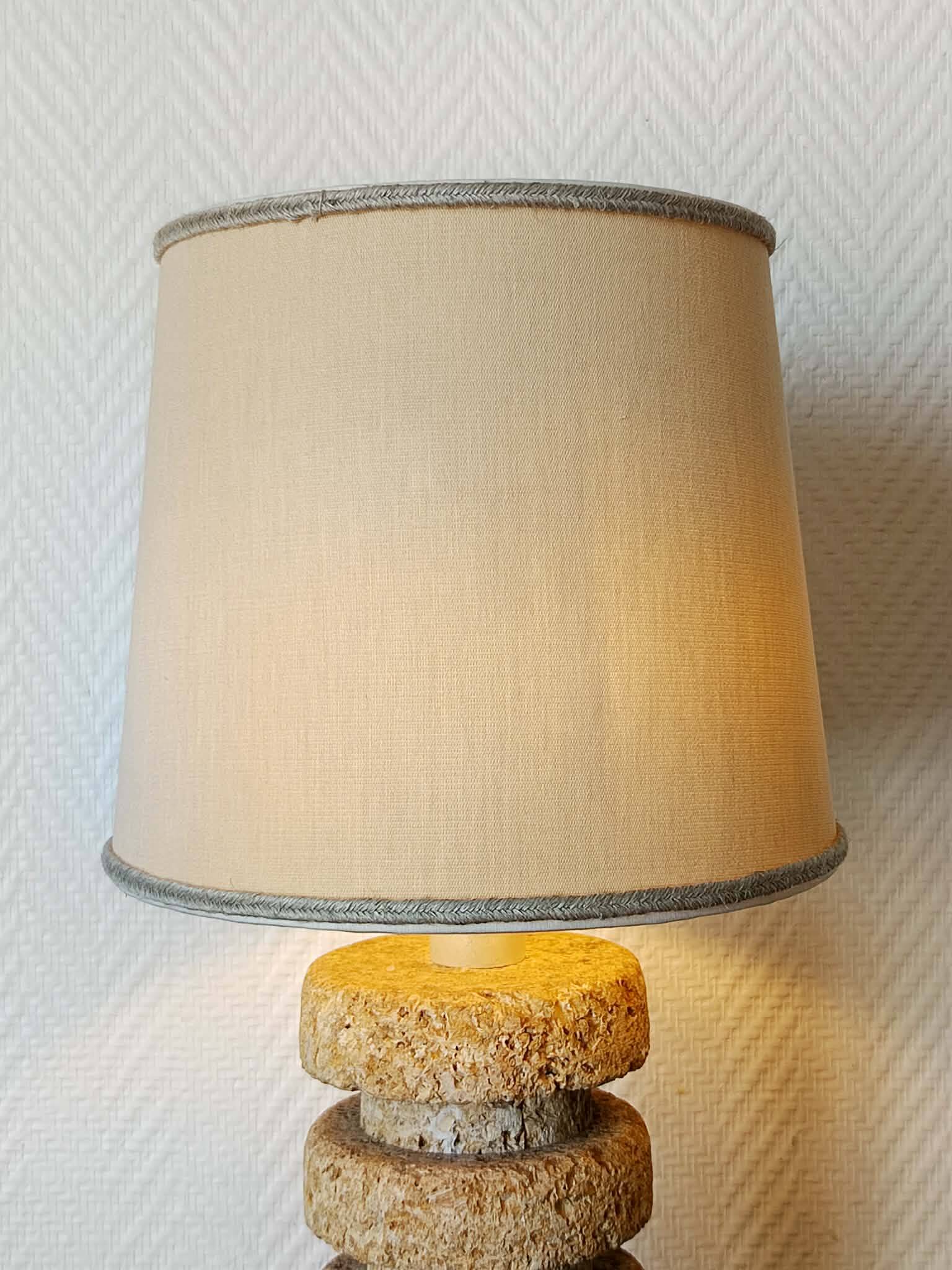 Brutalist stone lamp in Tormos style, circa 1970.