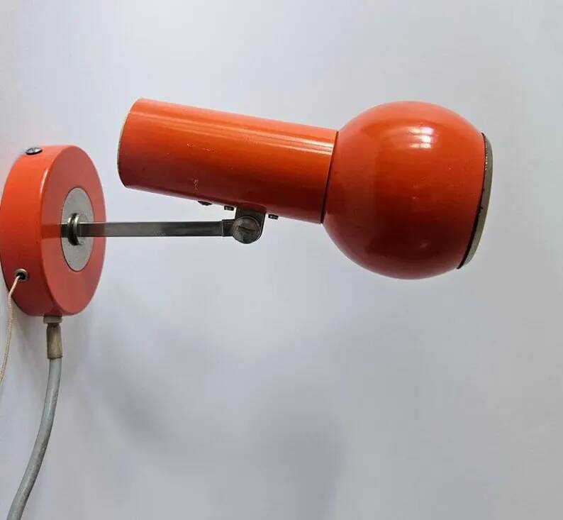 Very Rare Midcentury Wall Lamp, Space Age, Italy, 1970s