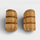 Pair of V155 wall lights in pine by Hans-Agne Jakobsson, Sweden, 1960.