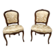 Pair of Louis XV style chairs in solid walnut, 20th century